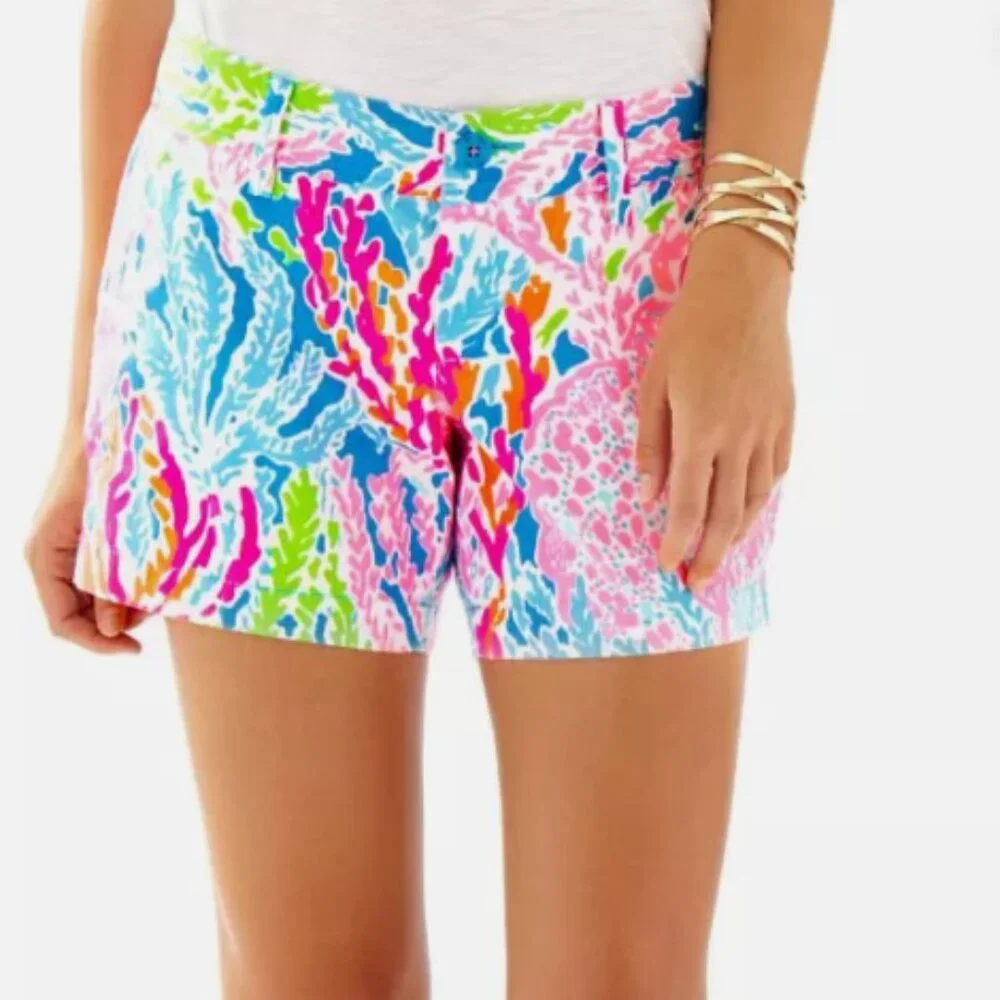 Lilly Pulitzer Lets Cha Cha Coral Callahan Short Size 00 - Picture 1 of 5